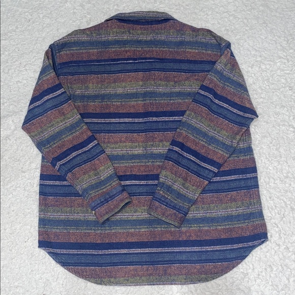 Vintage International News Autumn Sport Striped Men's Button Down Cotton Shirt L - Picture 5 of 5